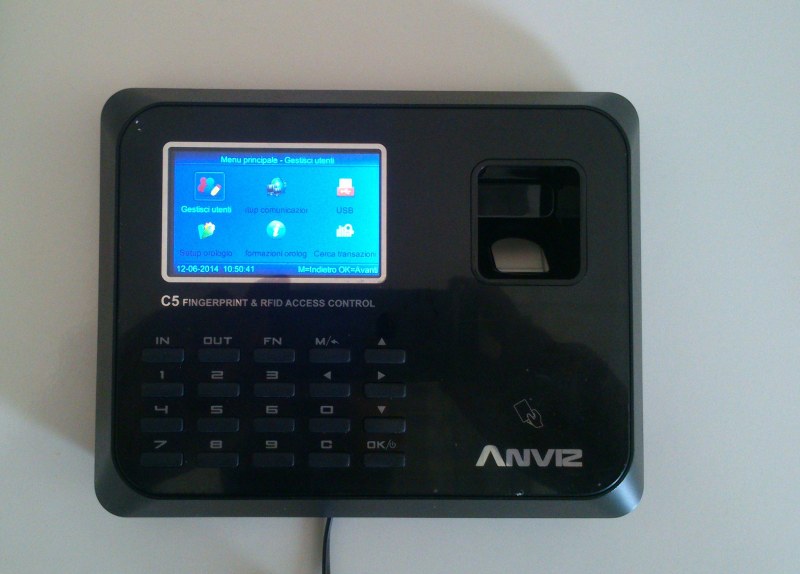  Anviz C5 controllo accessi display 3,5 pollici TFT colori